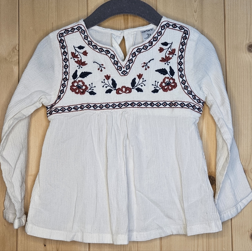 3T Carter's Embroidered Long Sleeve Top